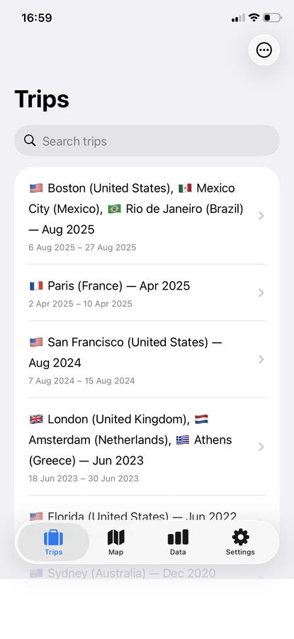 Store all your trips Store all your trips